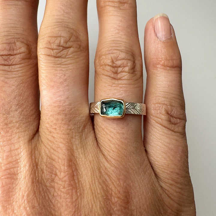 Bold Teal Tourmaline Ring