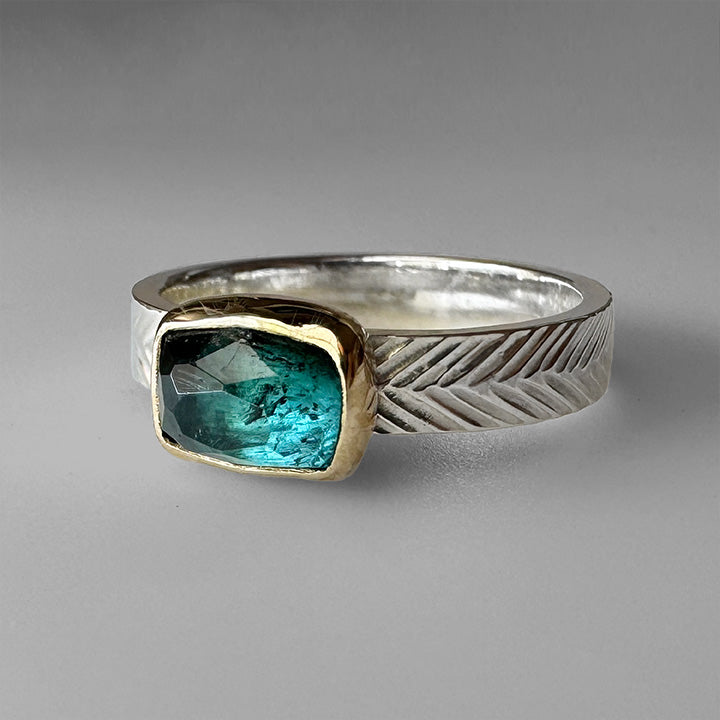 Bold Teal Tourmaline Ring