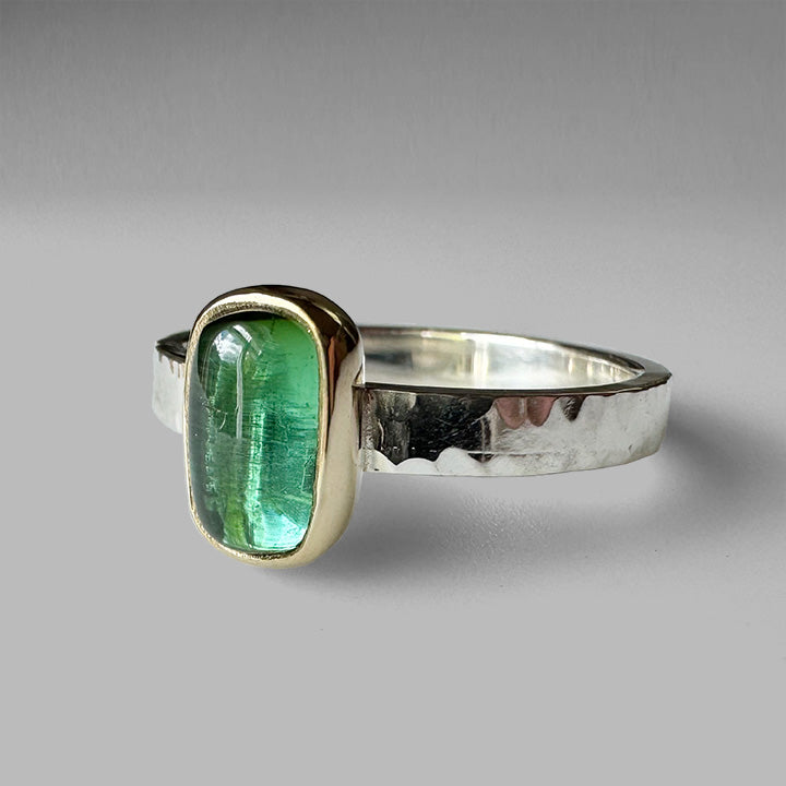 Sea Glass Green Tourmaline Ring