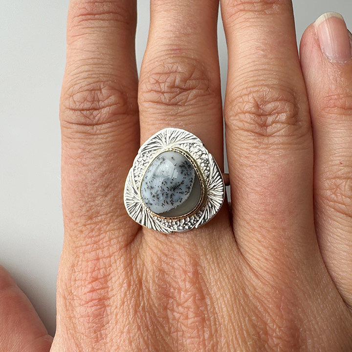 Tidepool Ring Dendritic Opal