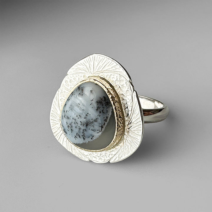 Tidepool Ring Dendritic Opal