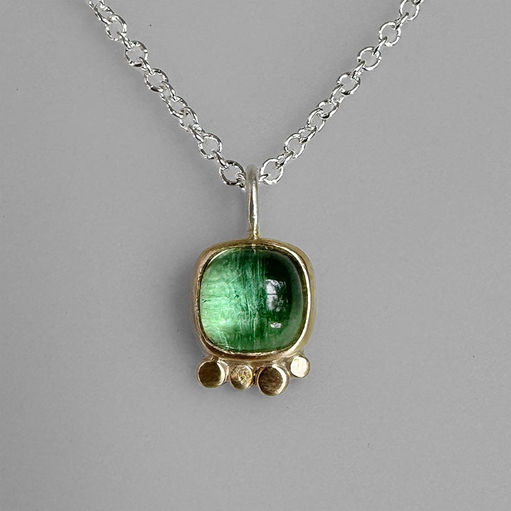 Sea Glass Green Tourmaline Aura Necklace