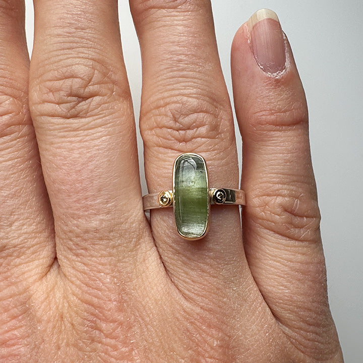 Green Tourmaline Aura Ring