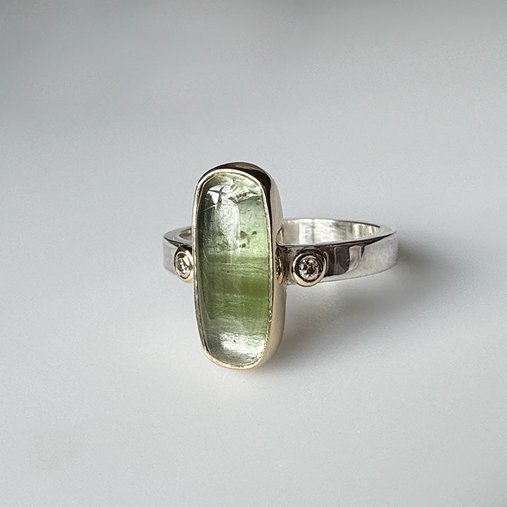 Green Tourmaline Aura Ring