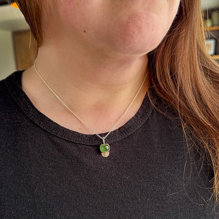 Green Tourmaline Guppy Necklace