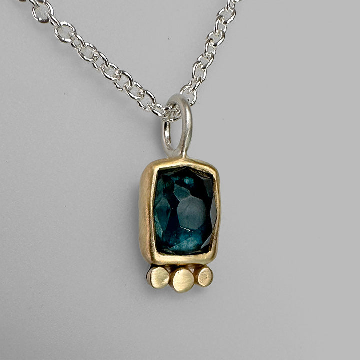 Indigo Blue Tourmaline Aura Necklace