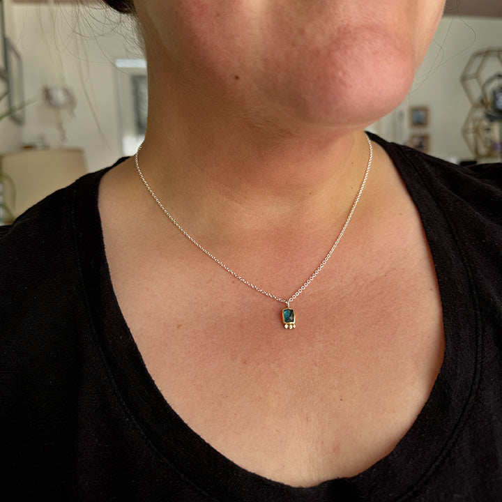 Indigo Blue Tourmaline Aura Necklace