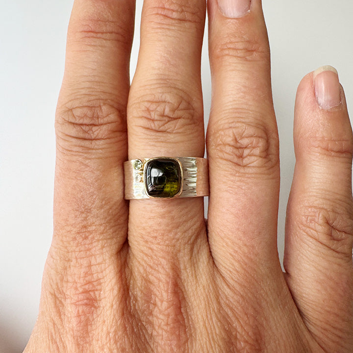 Moss Green Tourmaline Ring