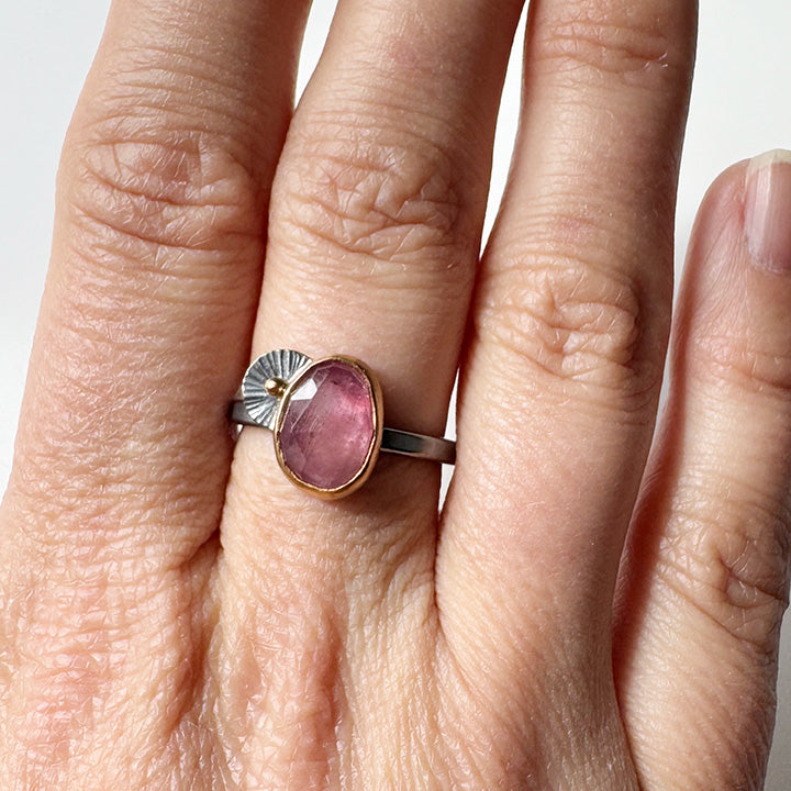 Pink Sapphire Guppy Ring
