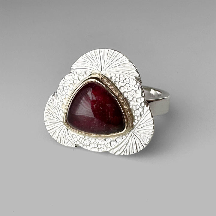 Deep Red Tourmaline Tidepool Ring