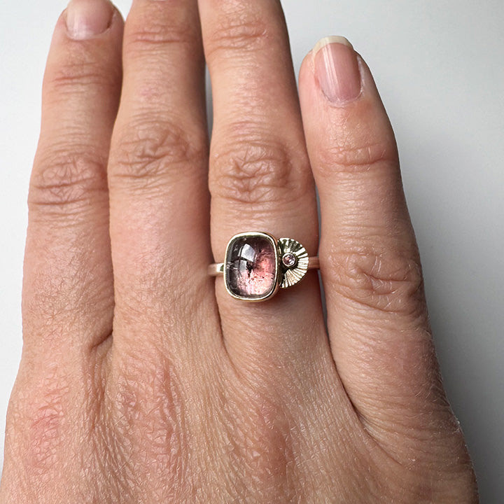 Pink Tourmaline Guppy Ring