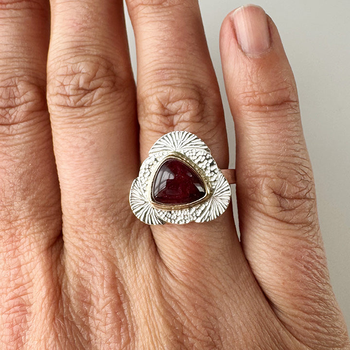Deep Red Tourmaline Tidepool Ring