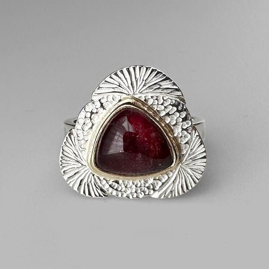 Deep Red Tourmaline Tidepool Ring