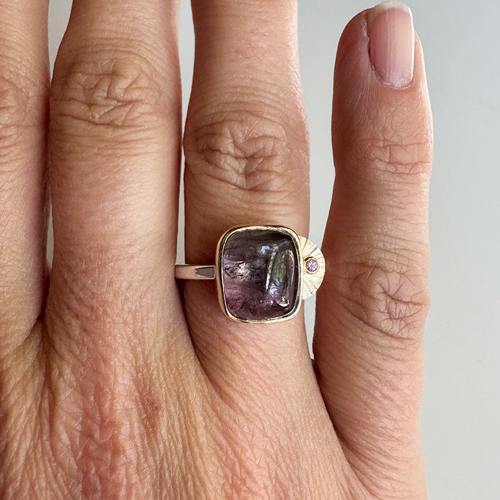 Purple Tourmaline Guppy Ring
