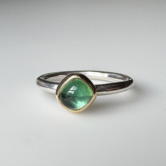 Teal Green Tourmaline Ring