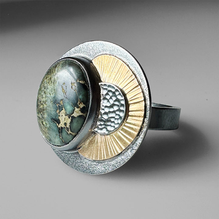 Turtle Back Variscite Meadow Ring