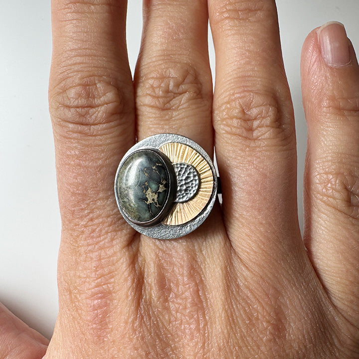 Turtle Back Variscite Meadow Ring