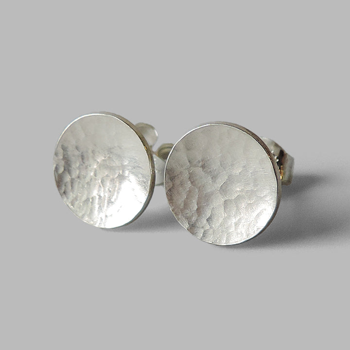 hammered silver disc posts
