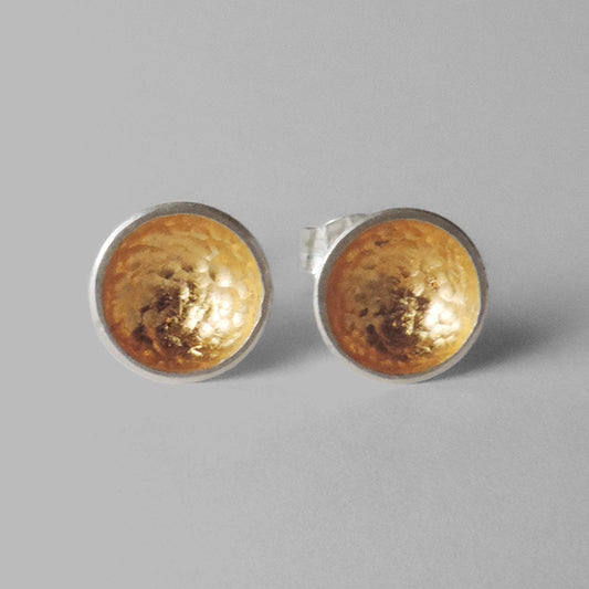 silver hammered cups with gold inside cup posts