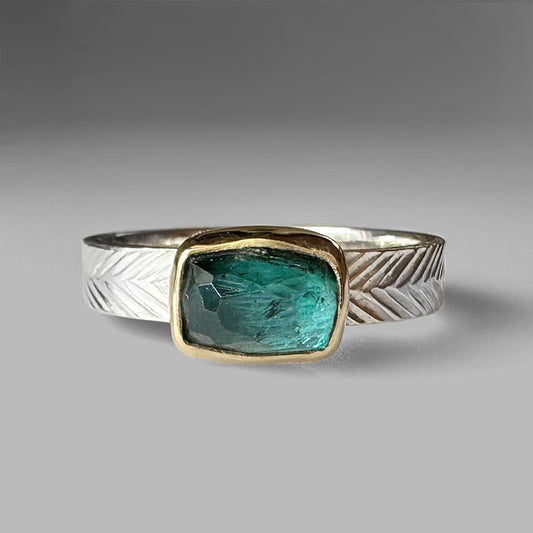 Bold Teal Tourmaline Ring