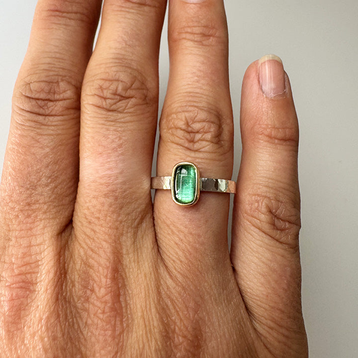 Sea Glass Green Tourmaline Ring