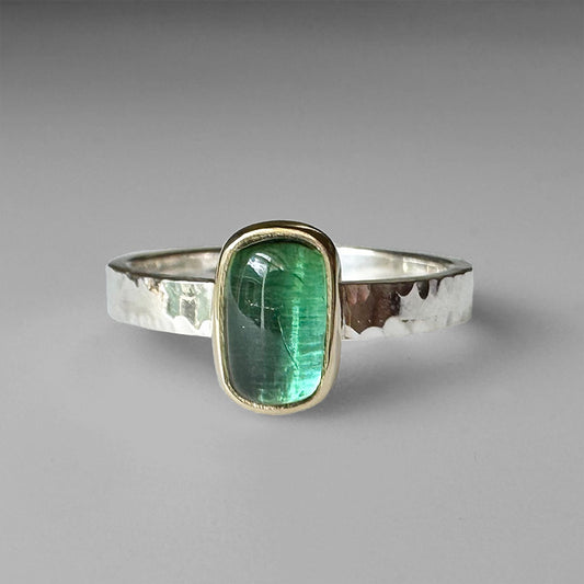 Sea Glass Green Tourmaline Ring