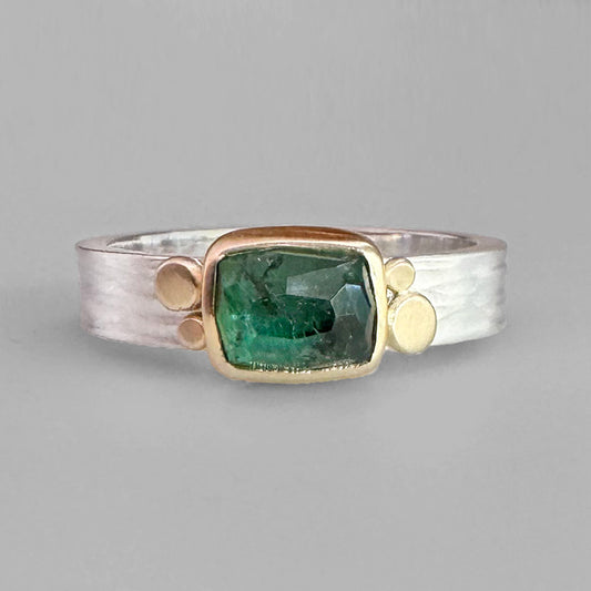 Forest Green Tourmaline Aura Ring