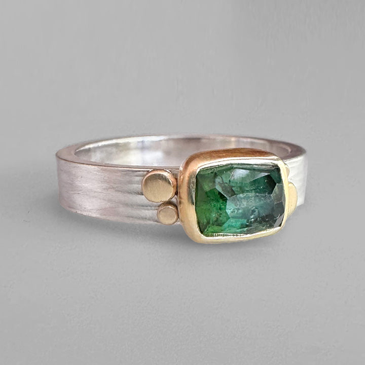 Forest Green Tourmaline Aura Ring