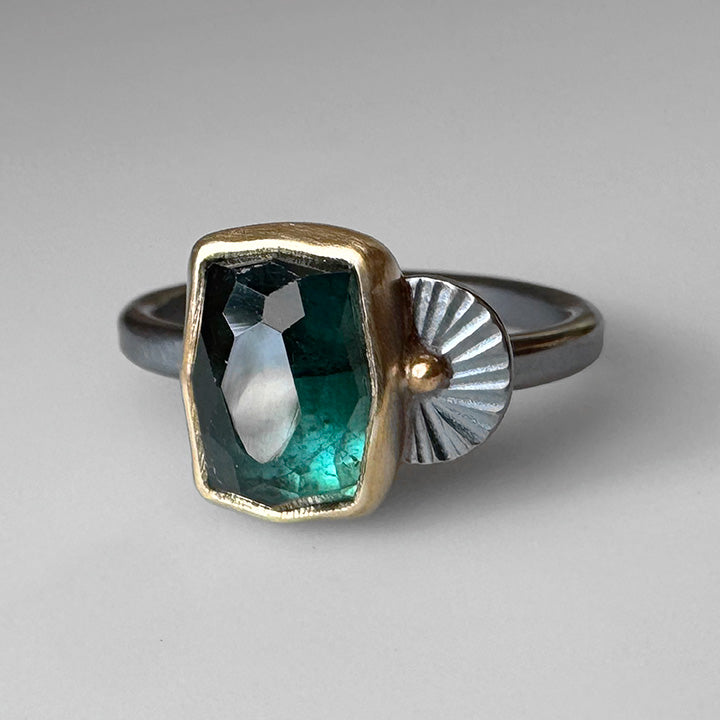 Deep Green Tourmaline Guppy Ring