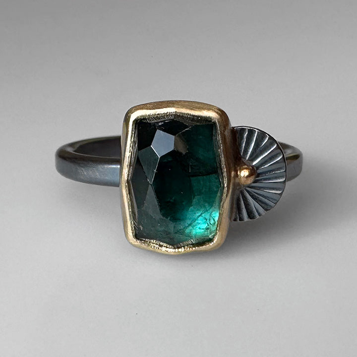 Deep Green Tourmaline Guppy Ring