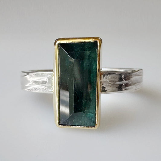 Deep Teal Tourmaline Ring