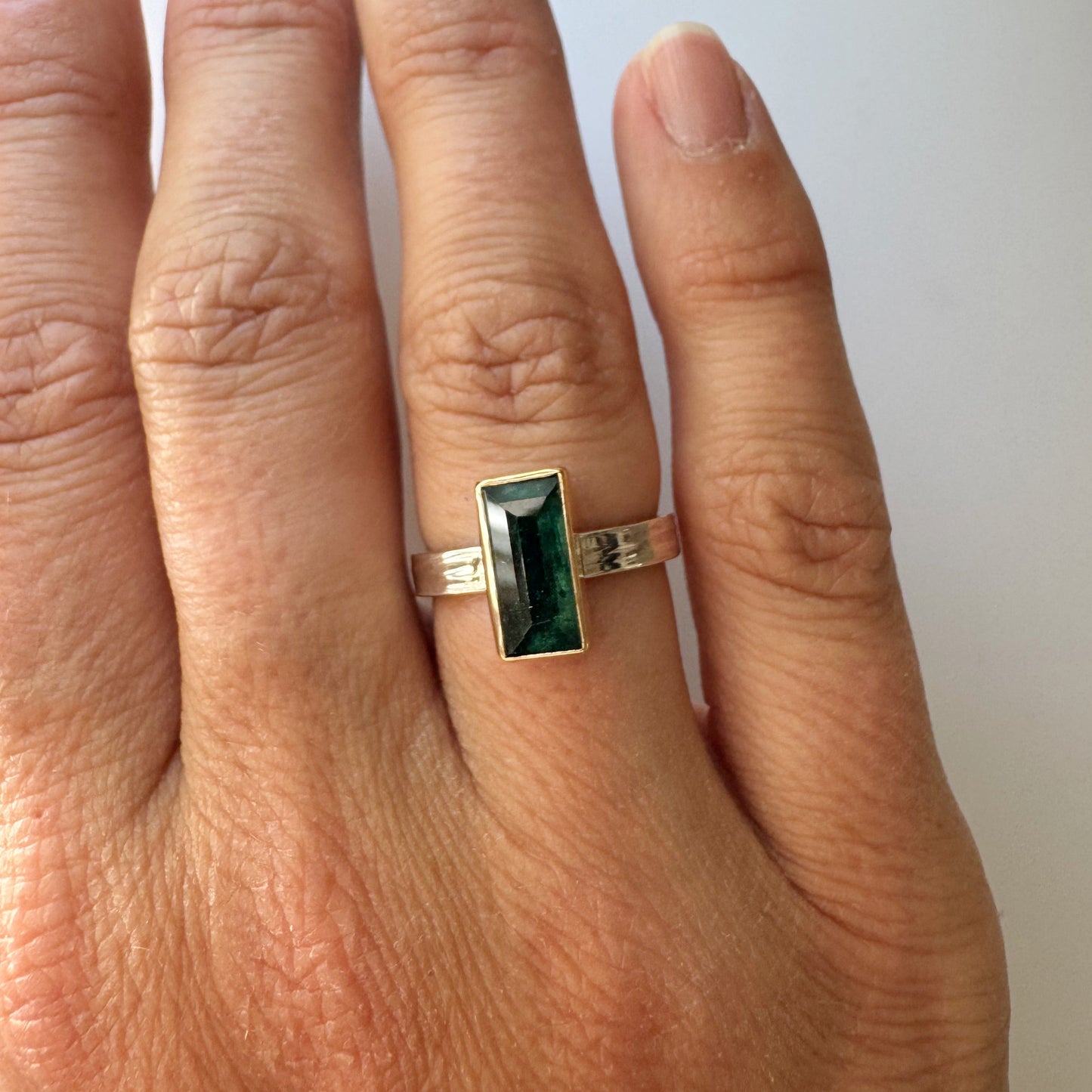 Deep Teal Tourmaline Ring