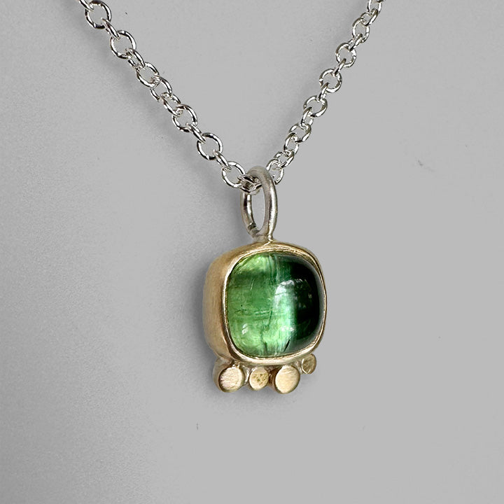 Sea Glass Green Tourmaline Aura Necklace