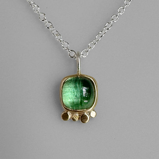 Sea Glass Green Tourmaline Aura Necklace