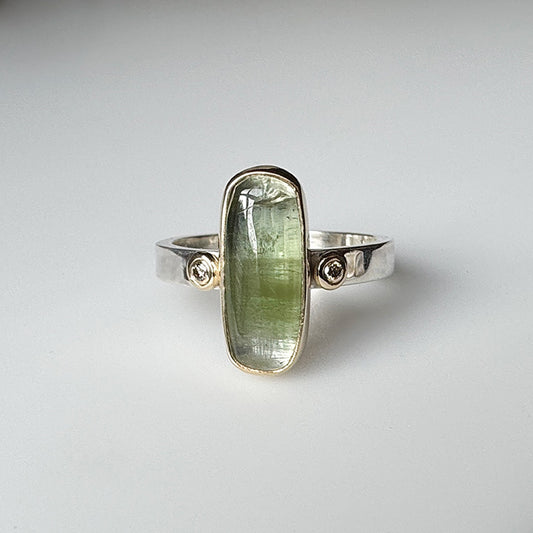 Green Tourmaline Aura Ring