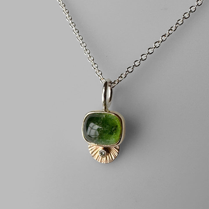 Green Tourmaline Guppy Necklace