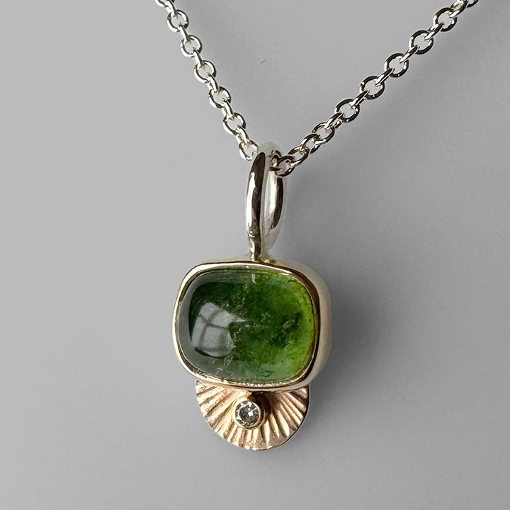 Green Tourmaline Guppy Necklace