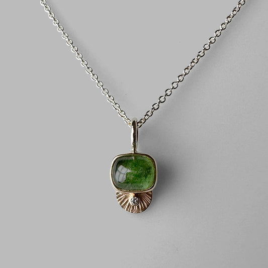 Green Tourmaline Guppy Necklace