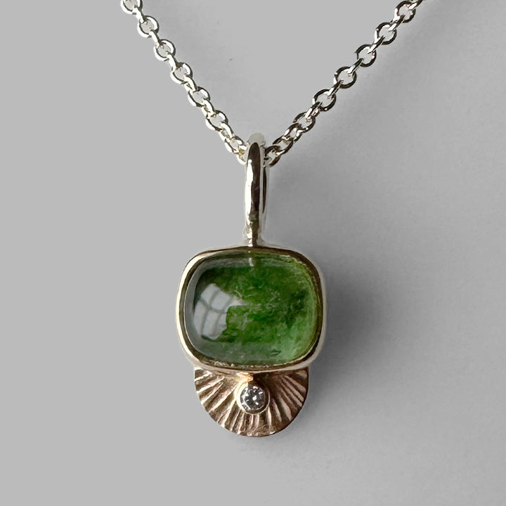 Green Tourmaline Guppy Necklace