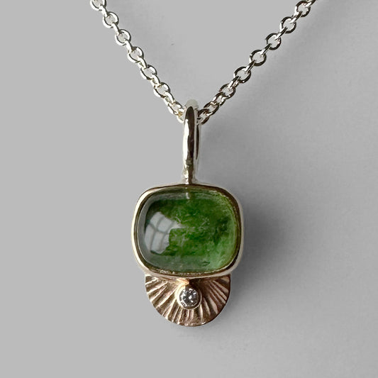 Green Tourmaline Guppy Necklace