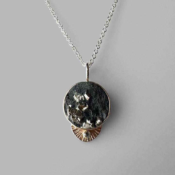 Pyrite in Slate Guppy Necklace