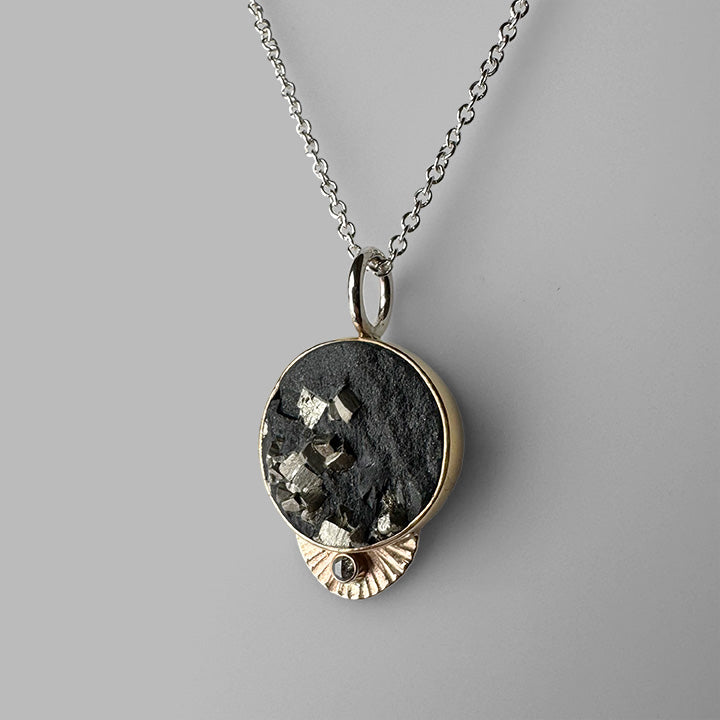 Pyrite in Slate Guppy Necklace