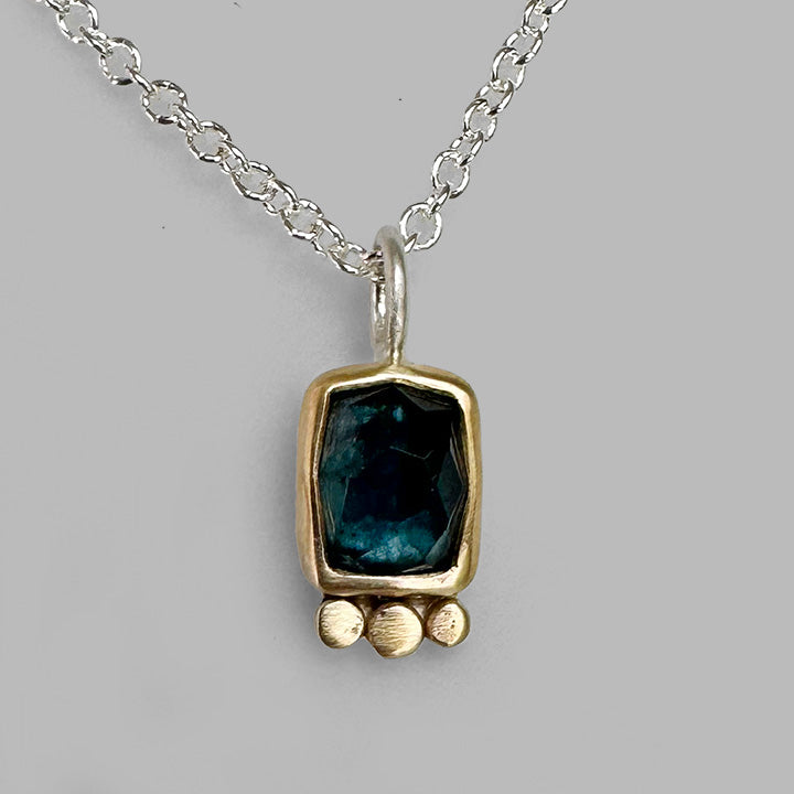 Indigo Blue Tourmaline Aura Necklace