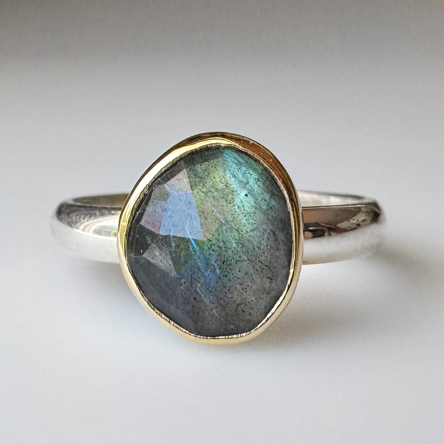 Blue Green Labradorite Ring