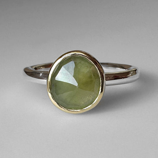 Lime Green Sapphire Ring