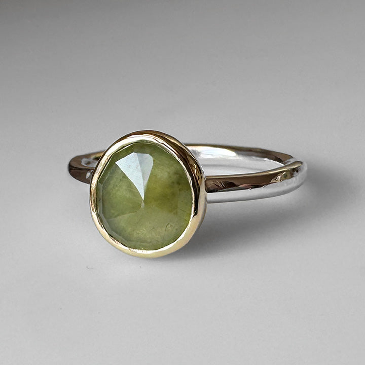 Lime Green Sapphire Ring