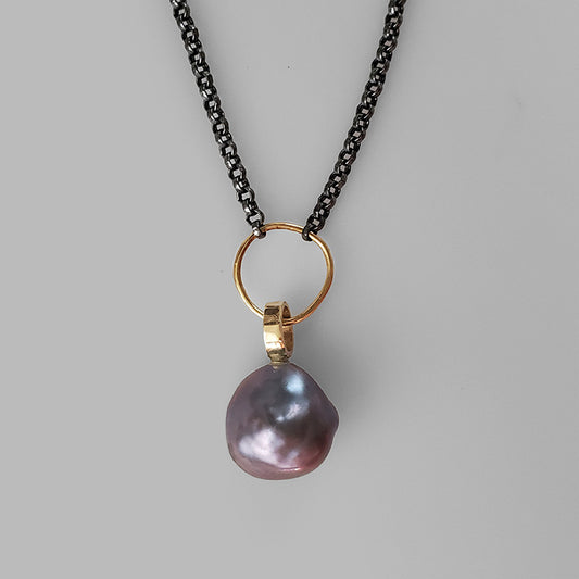 Luna Necklace Black Pearl