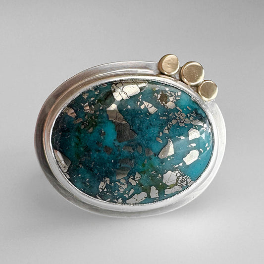 Morenci Turquoise Aura Ring
