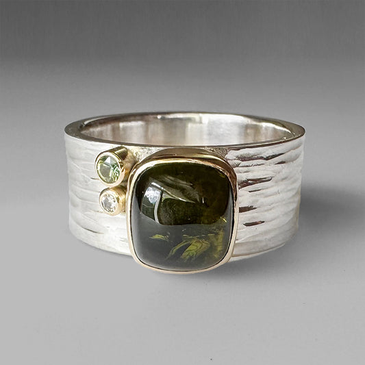 Moss Green Tourmaline Ring