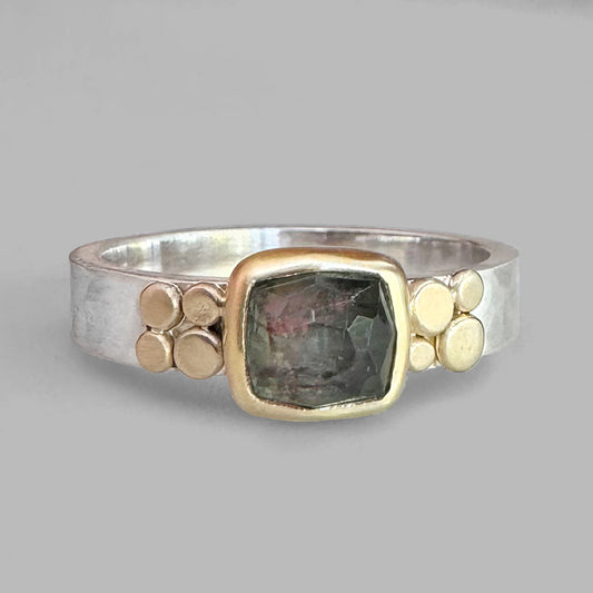 Greyish Pink Tourmaline Aura Ring
